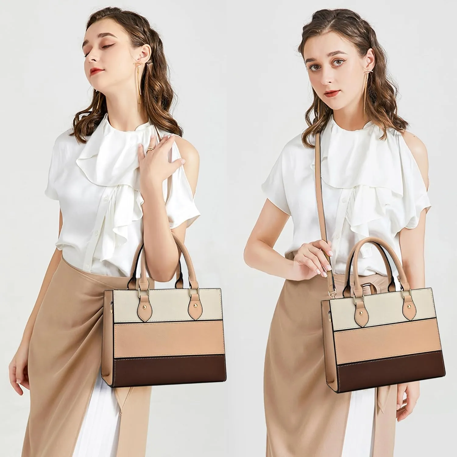CHICAROUSAL Crossbody Purses and Handbags for Women PU Leather Tote Top Handle Satchel Shoulder Bags