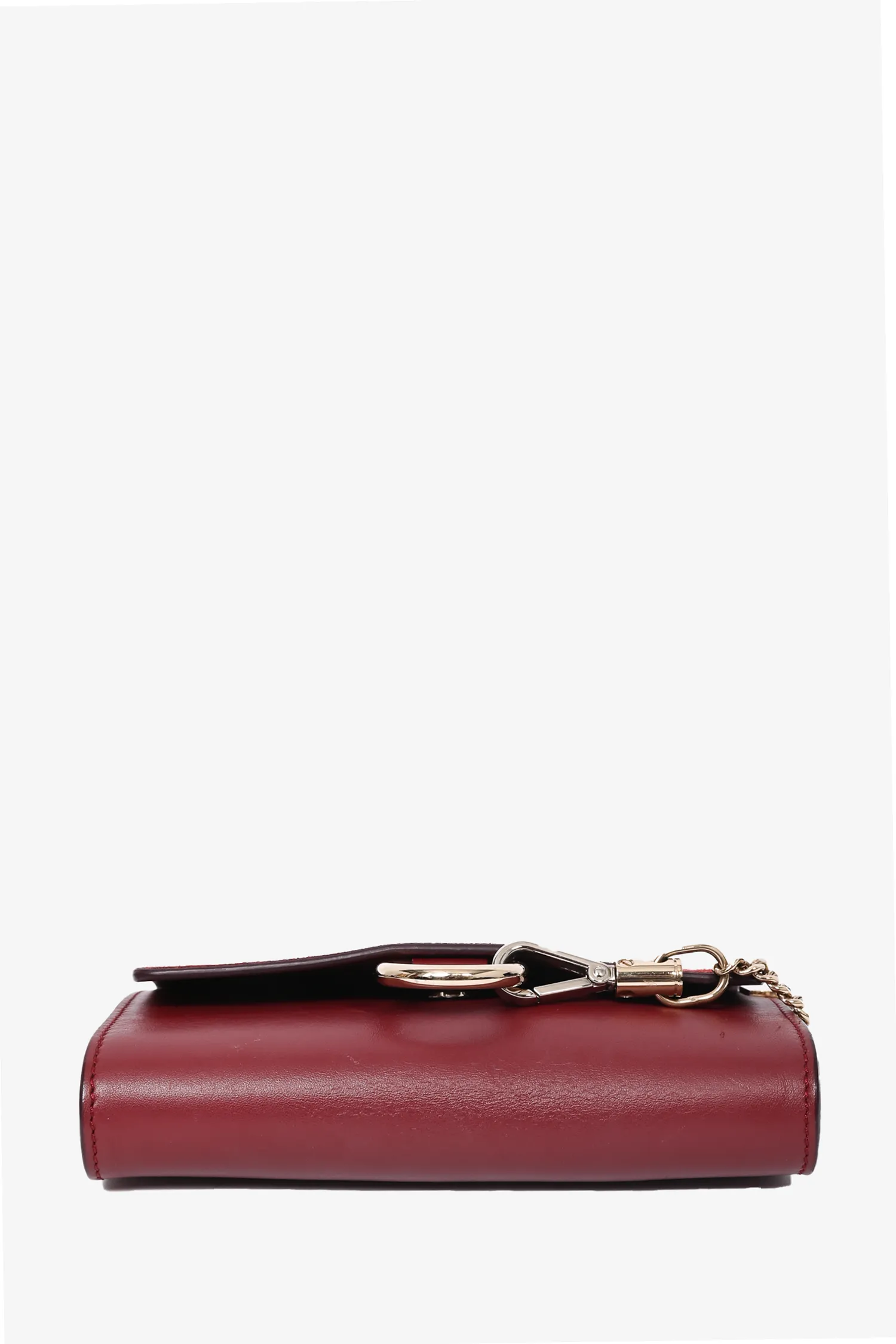 Chloe Burgundy Leather Faye Mini Crossbody Bag