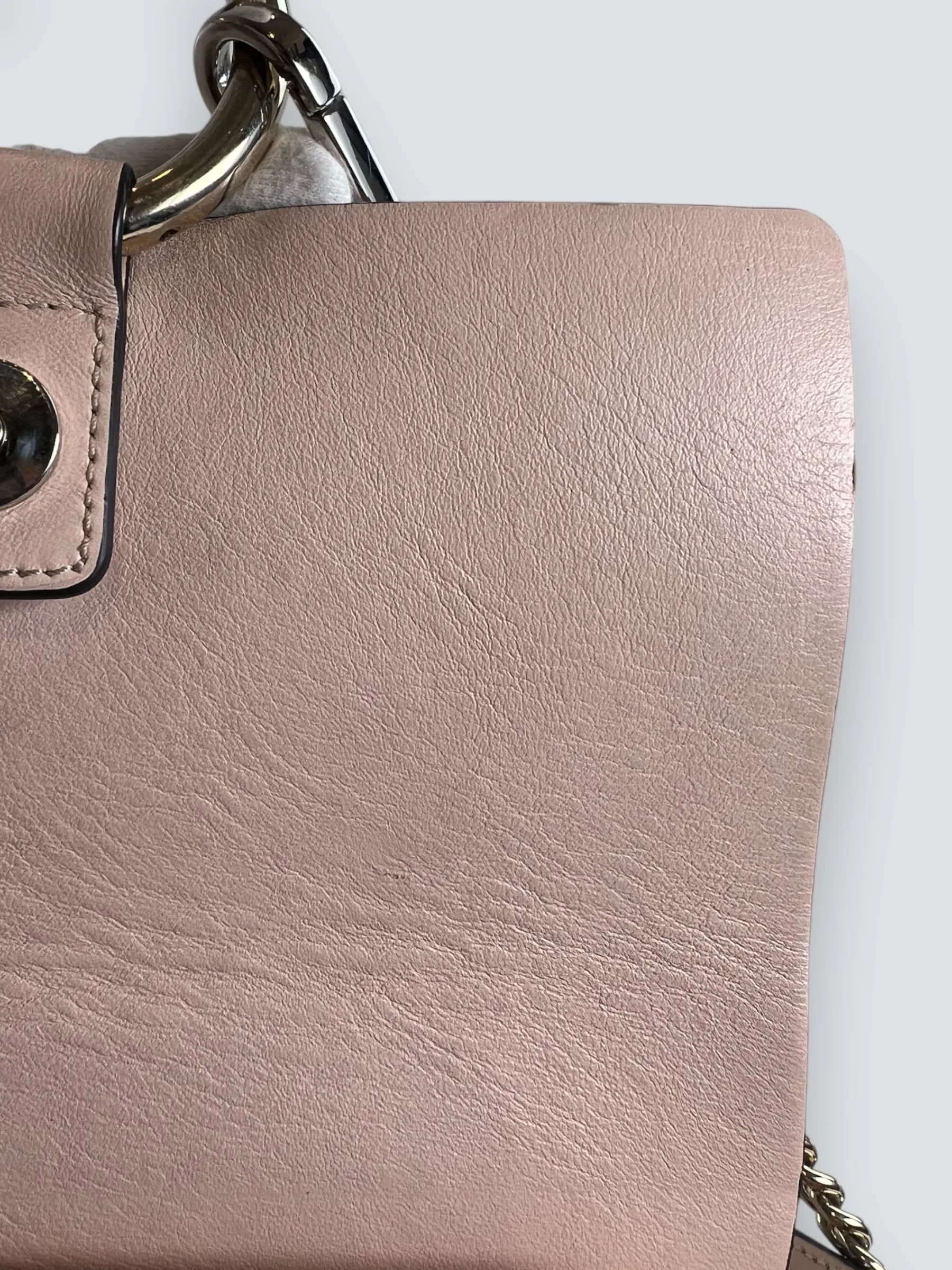 Chloe Pink Leather & Tan Suede Faye Crossbody