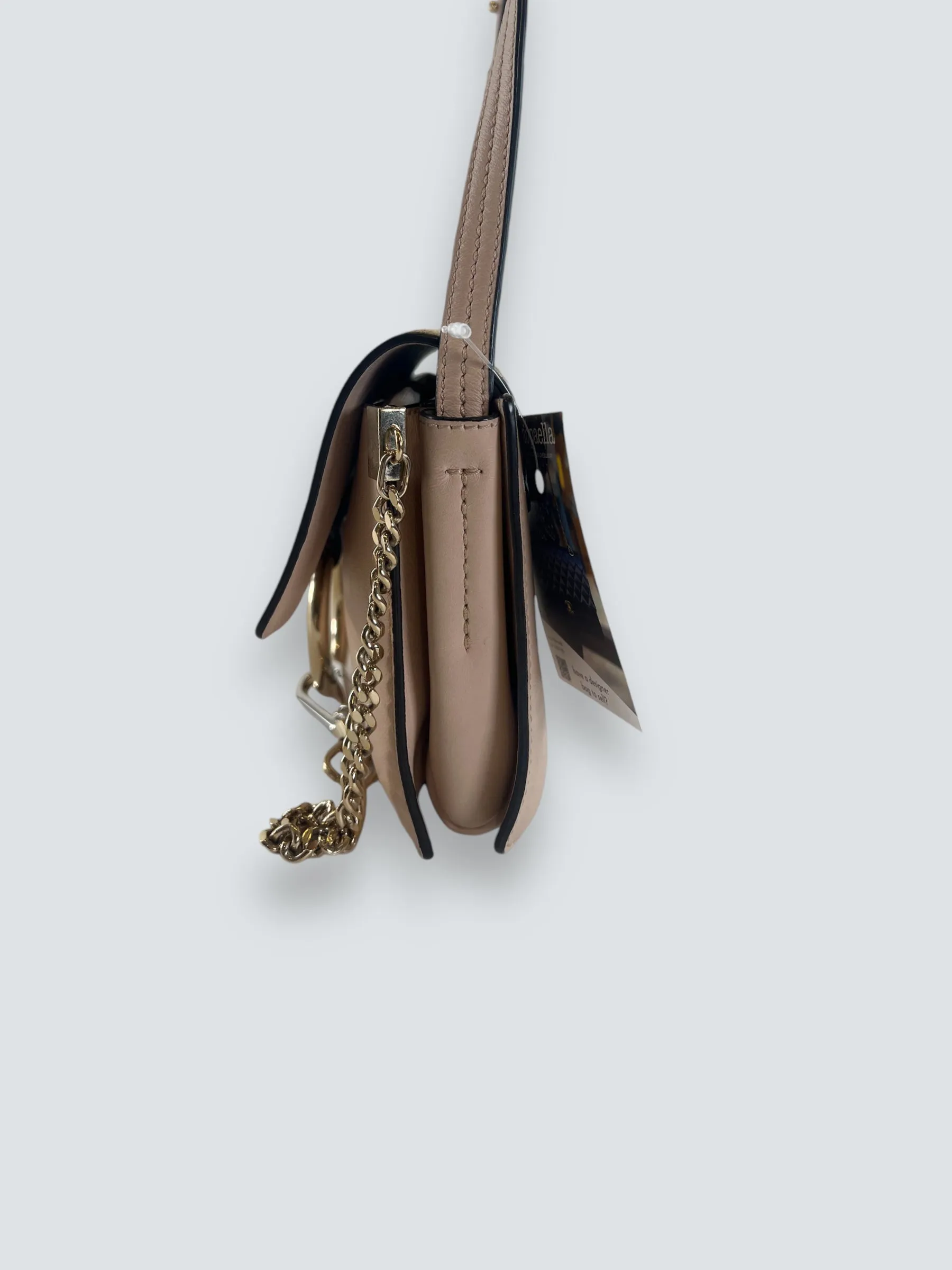 Chloe Pink Leather & Tan Suede Faye Crossbody