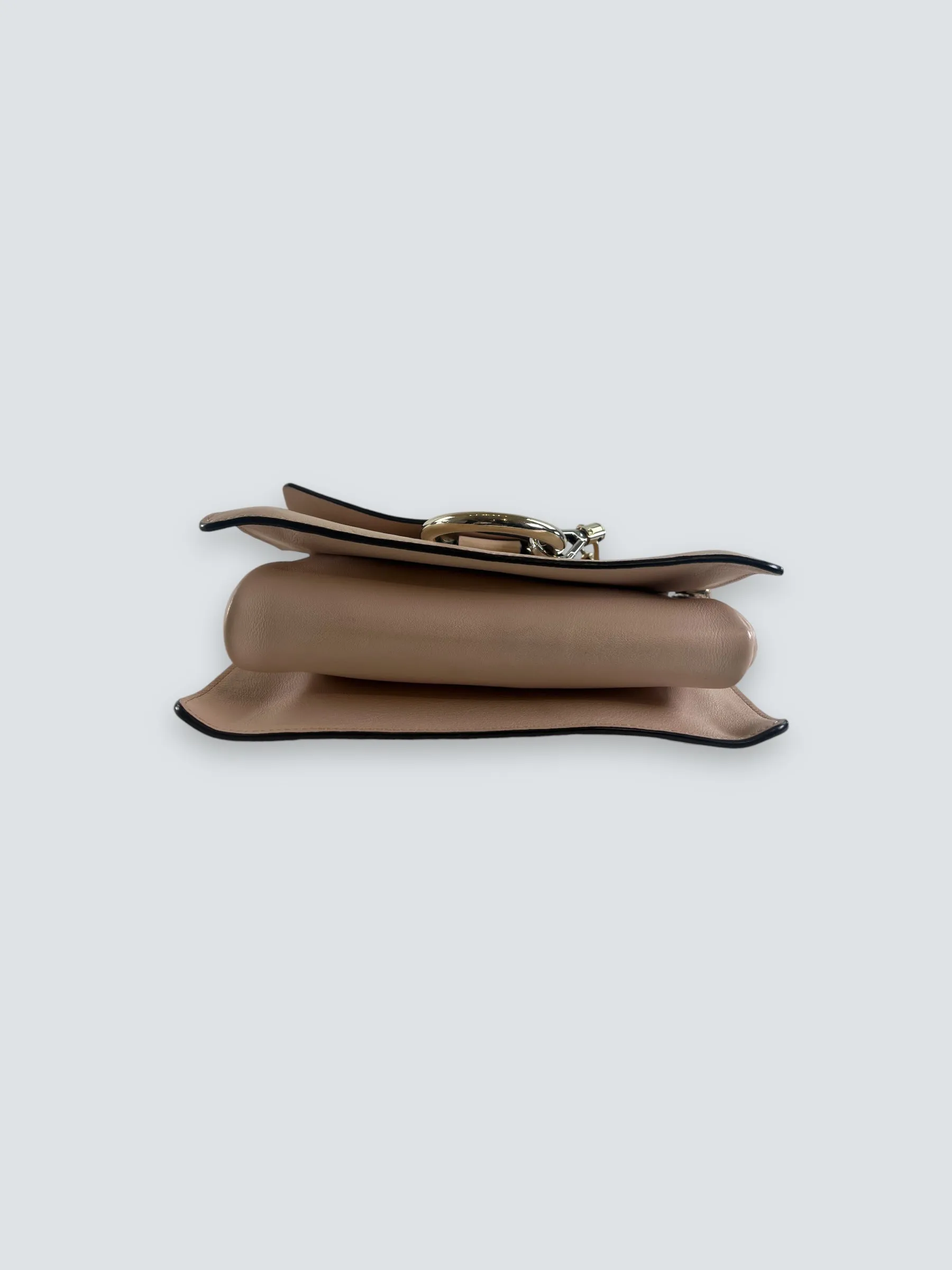 Chloe Pink Leather & Tan Suede Faye Crossbody