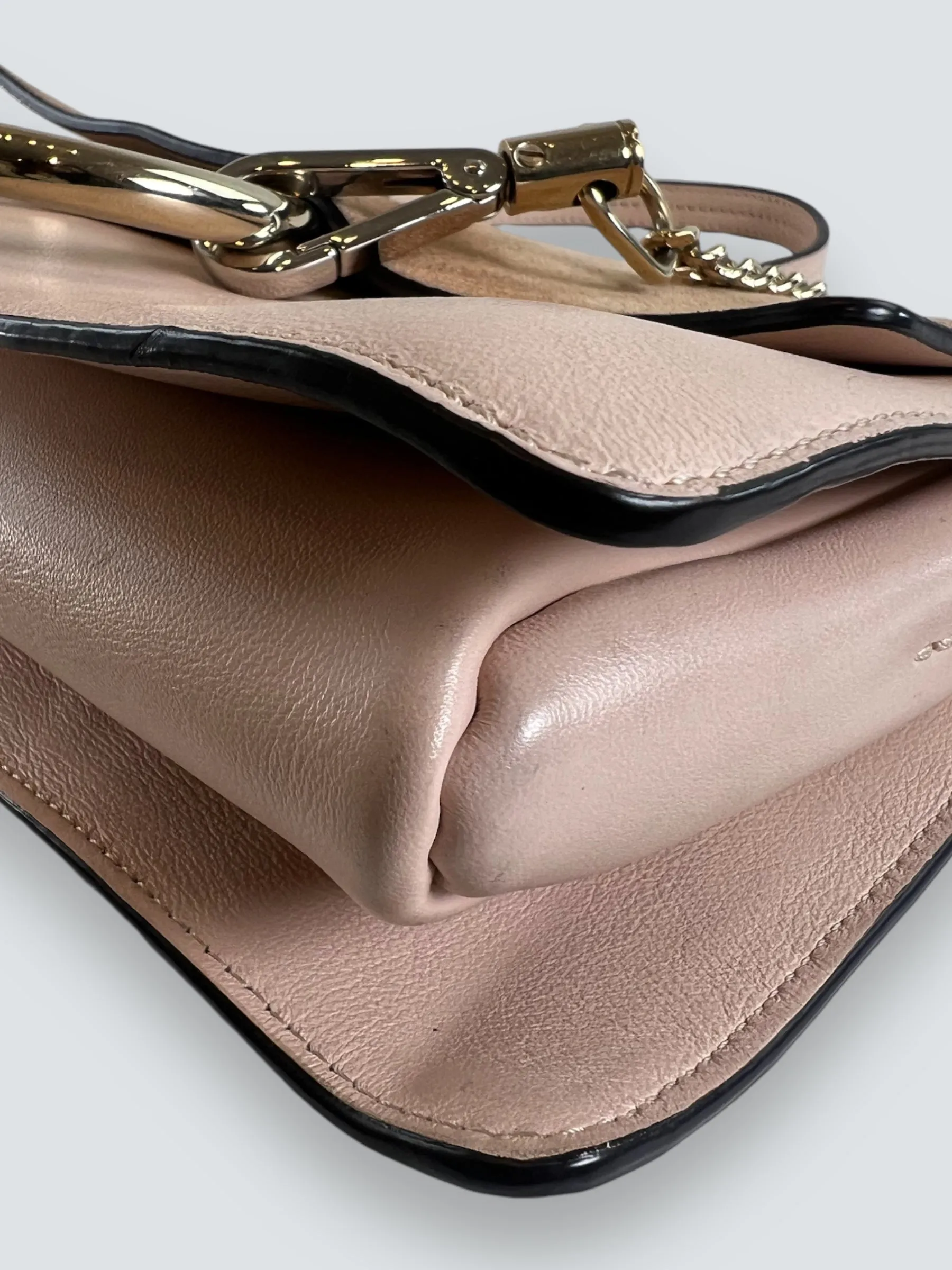 Chloe Pink Leather & Tan Suede Faye Crossbody