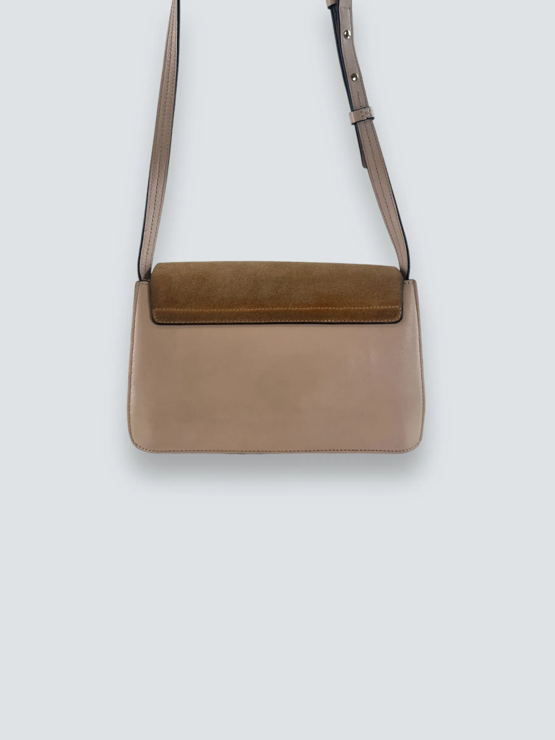 Chloe Pink Leather & Tan Suede Faye Crossbody