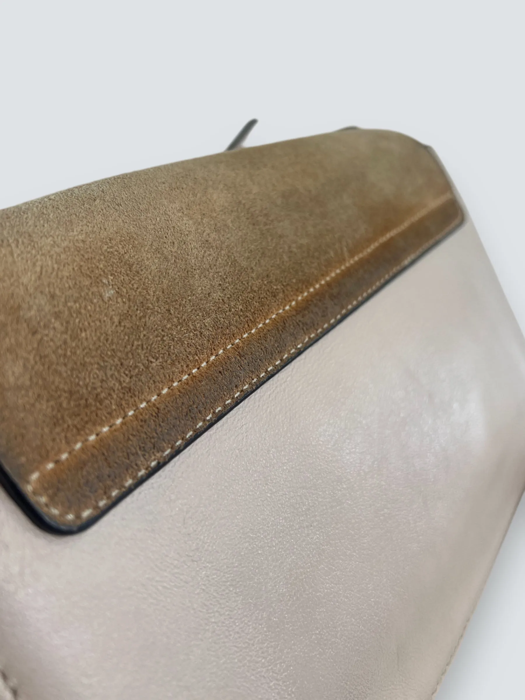 Chloe Pink Leather & Tan Suede Faye Crossbody