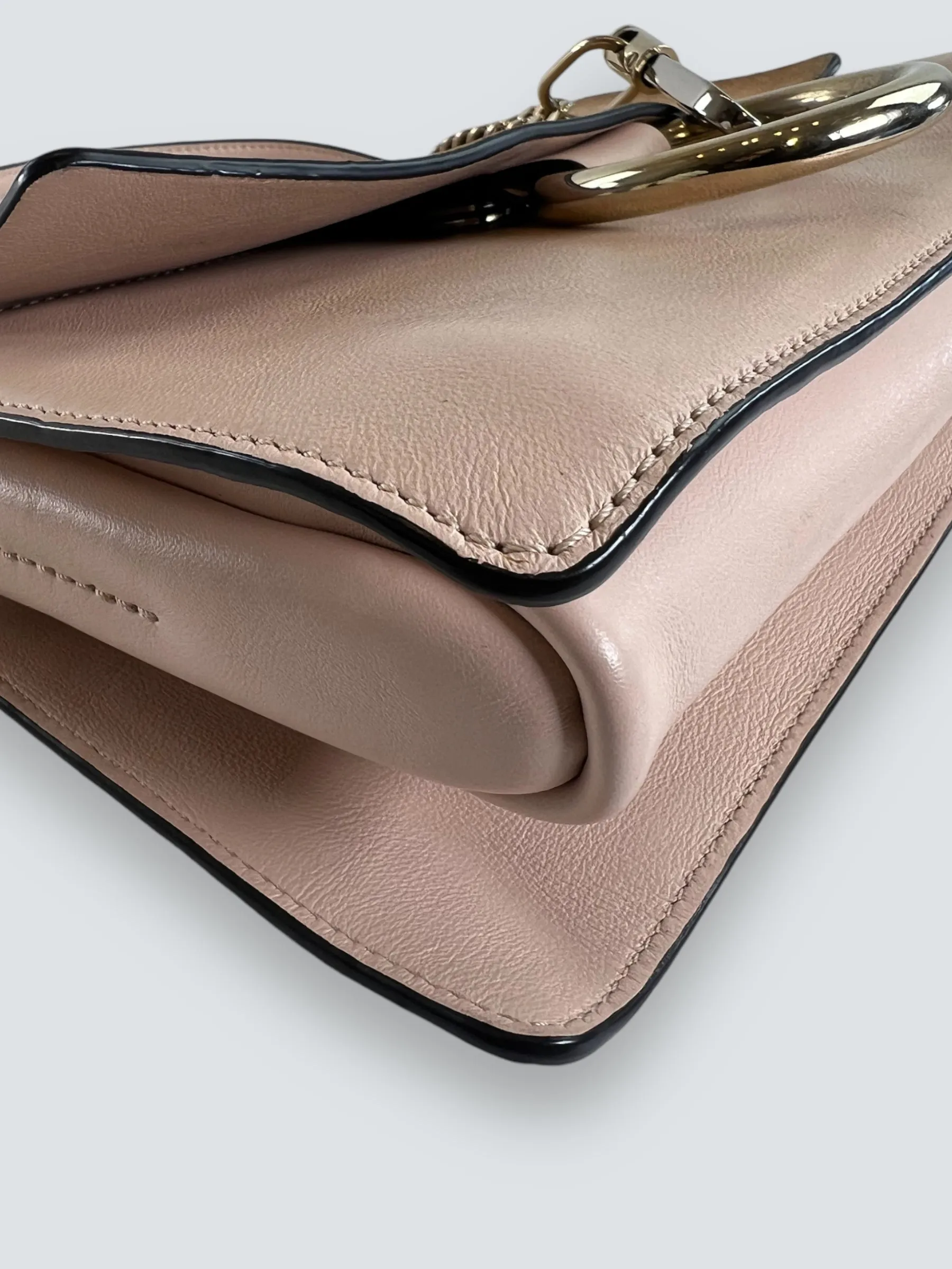 Chloe Pink Leather & Tan Suede Faye Crossbody