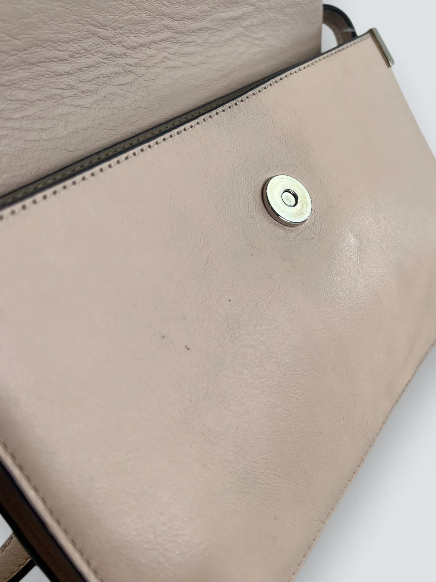 Chloe Pink Leather & Tan Suede Faye Crossbody