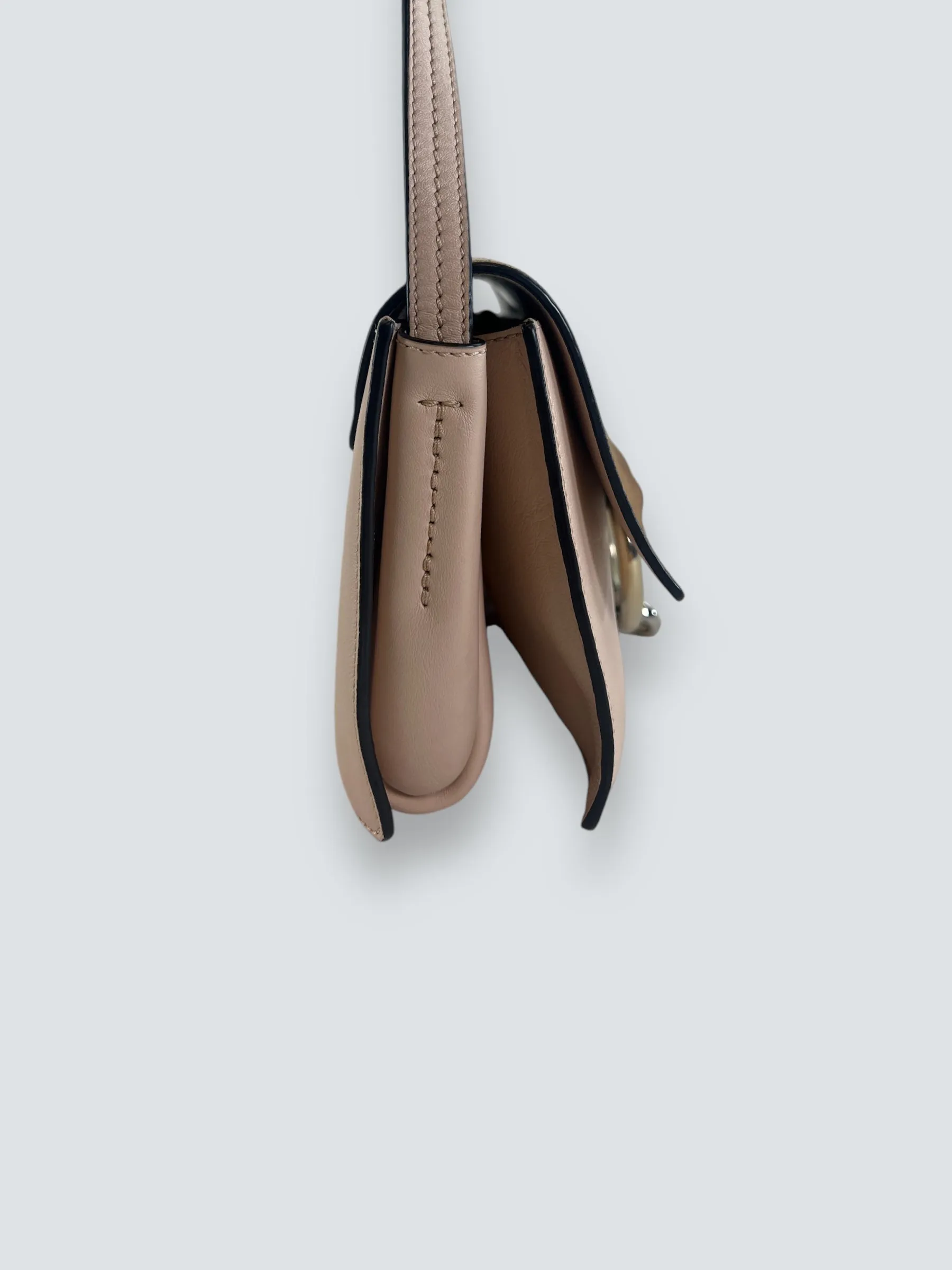 Chloe Pink Leather & Tan Suede Faye Crossbody