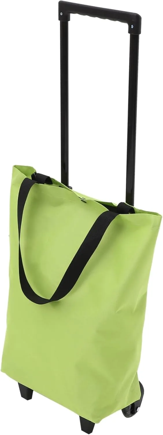 Ciieeo Foldable Shopping Cart with Wheels Portable Trolley Bag for Grocery and Laundry Lightweight Collapsible Cart with Handle Capacity Utility Tote for Supermarket Trips