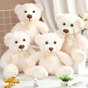 Civaner 4 Pack 14 Inches Bear Plush Stuffed Animals Cute Soft Bears Gifts Bulk for Adults (White)