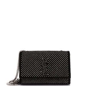 Classic Monogram Crossbody Bag Embellished Velvet Medium