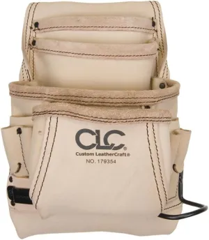 CLC Custom Leathercraft 179354 Carpenter's Nail and Tool Bag Reversed Top Grain, 10 Pocket