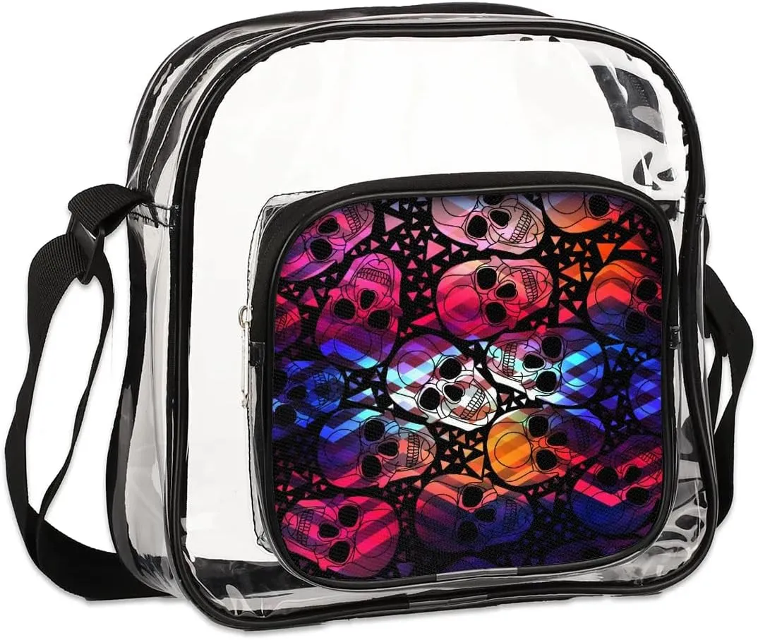 Clear Crossbody Bag Stadium Approved for Women and Men Transparent Messenger Shoulder Bag Clear Purse Bag