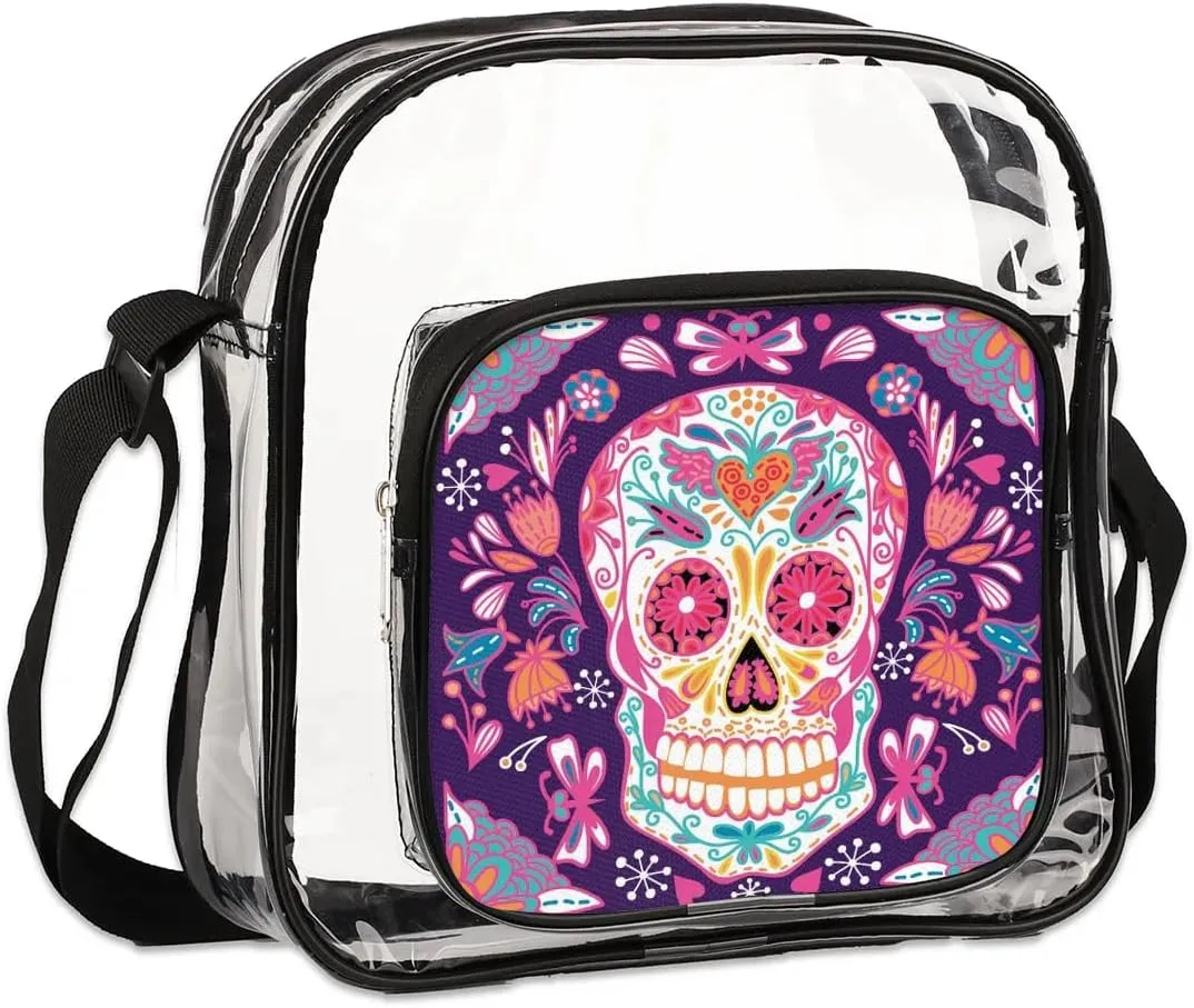 Clear Crossbody Bag Stadium Approved for Women and Men Transparent Messenger Shoulder Bag Clear Purse Bag
