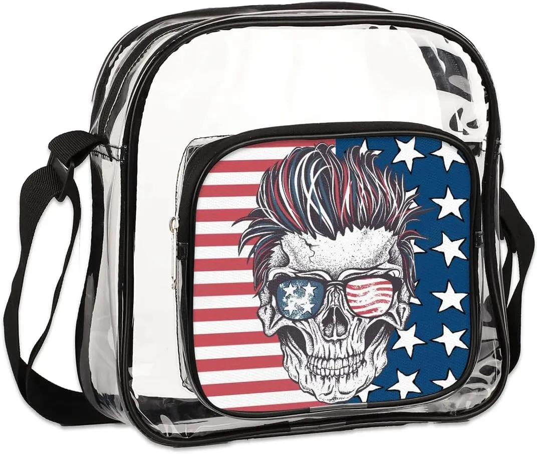 Clear Crossbody Bag Stadium Approved for Women and Men Transparent Messenger Shoulder Bag Clear Purse Bag