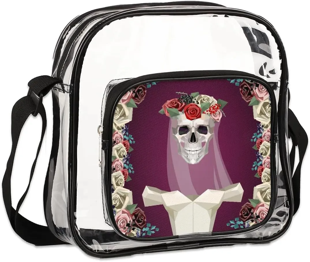 Clear Crossbody Bag Stadium Approved for Women and Men Transparent Messenger Shoulder Bag Clear Purse Bag