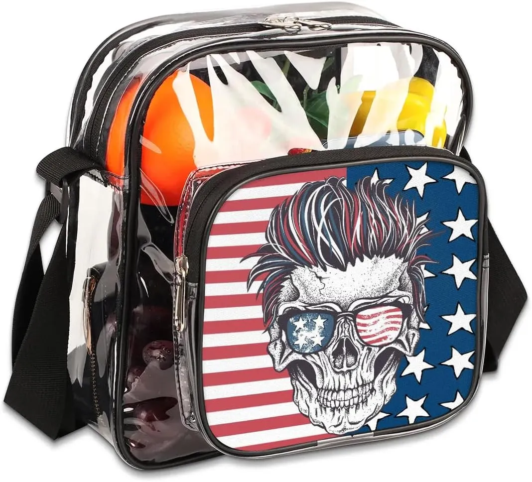 Clear Crossbody Bag Stadium Approved for Women and Men Transparent Messenger Shoulder Bag Clear Purse Bag