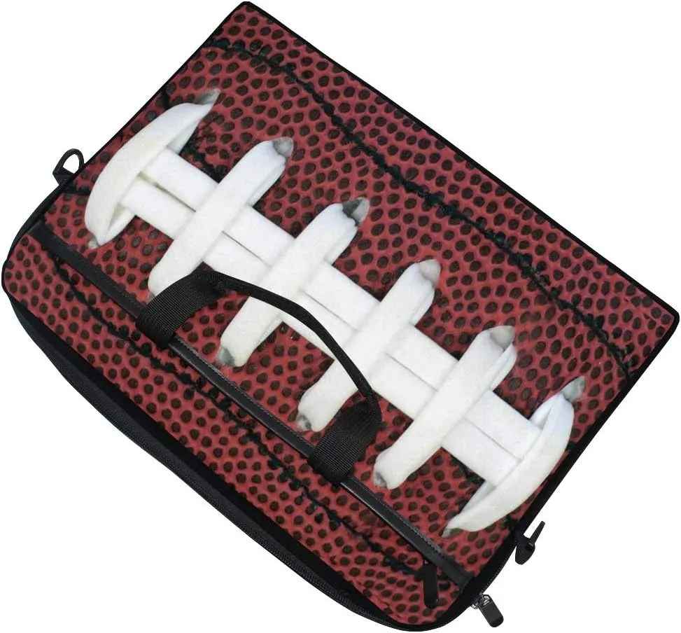 Closeup View of Grip Football Sports Laptop Case Bag Sleeve Portable/Crossbody Messenger Briefcase Convertible w/Strap Pocket for MacBook Air/Pro Surface Dell ASUS hp Lenovo 15-15.4 Inch