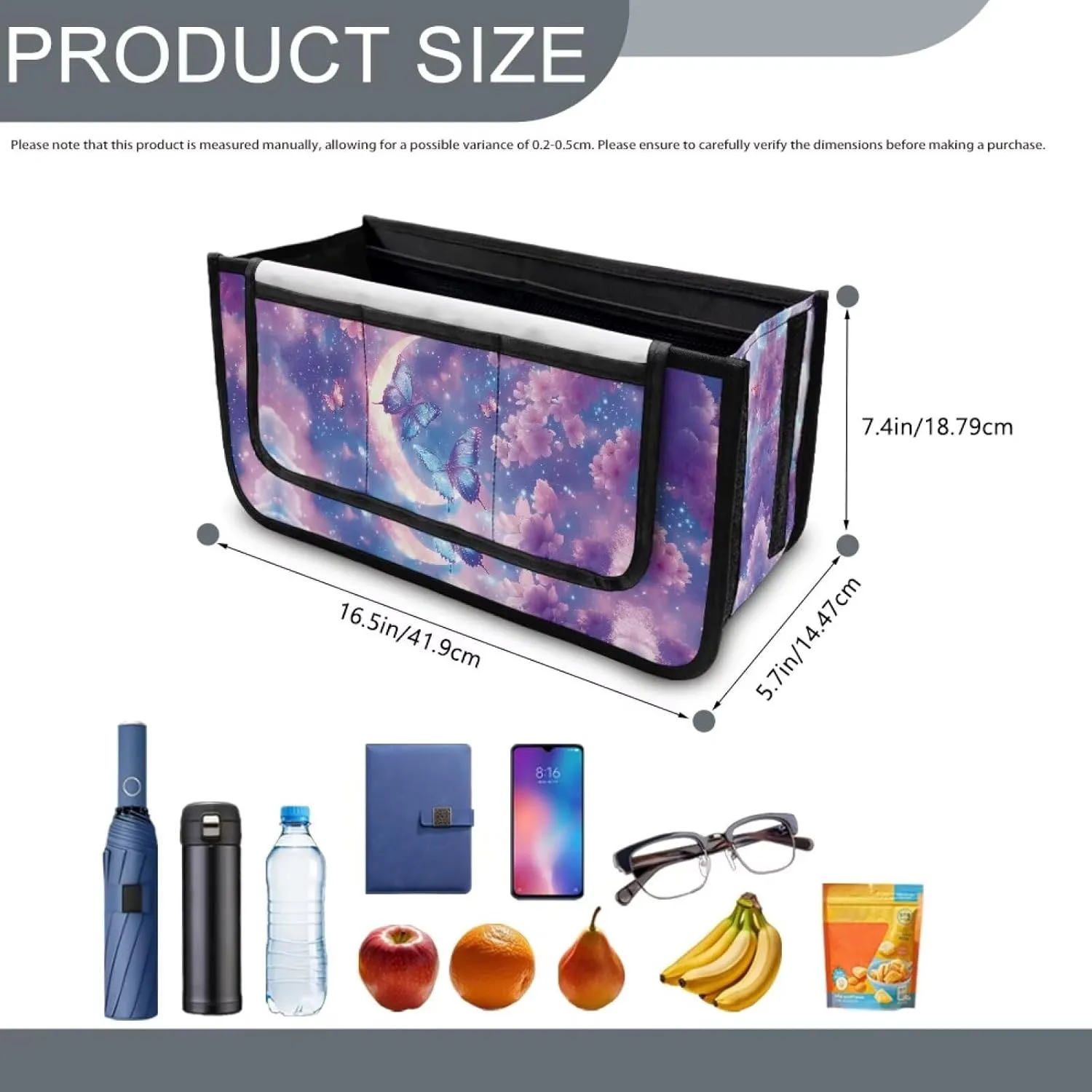 Cloud Moon and Butterfly Rollator Bag Tote Organizer for Universal Walkers Walker Bag Mobility Aid Accessory Pouch for Seniors in Assisted Living