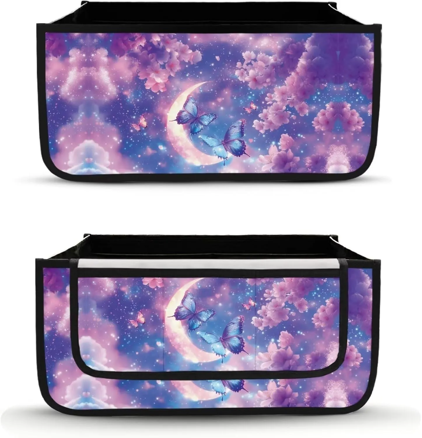 Cloud Moon and Butterfly Rollator Bag Tote Organizer for Universal Walkers Walker Bag Mobility Aid Accessory Pouch for Seniors in Assisted Living