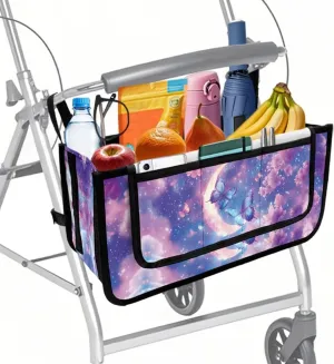 Cloud Moon and Butterfly Rollator Bag Tote Organizer for Universal Walkers Walker Bag Mobility Aid Accessory Pouch for Seniors in Assisted Living