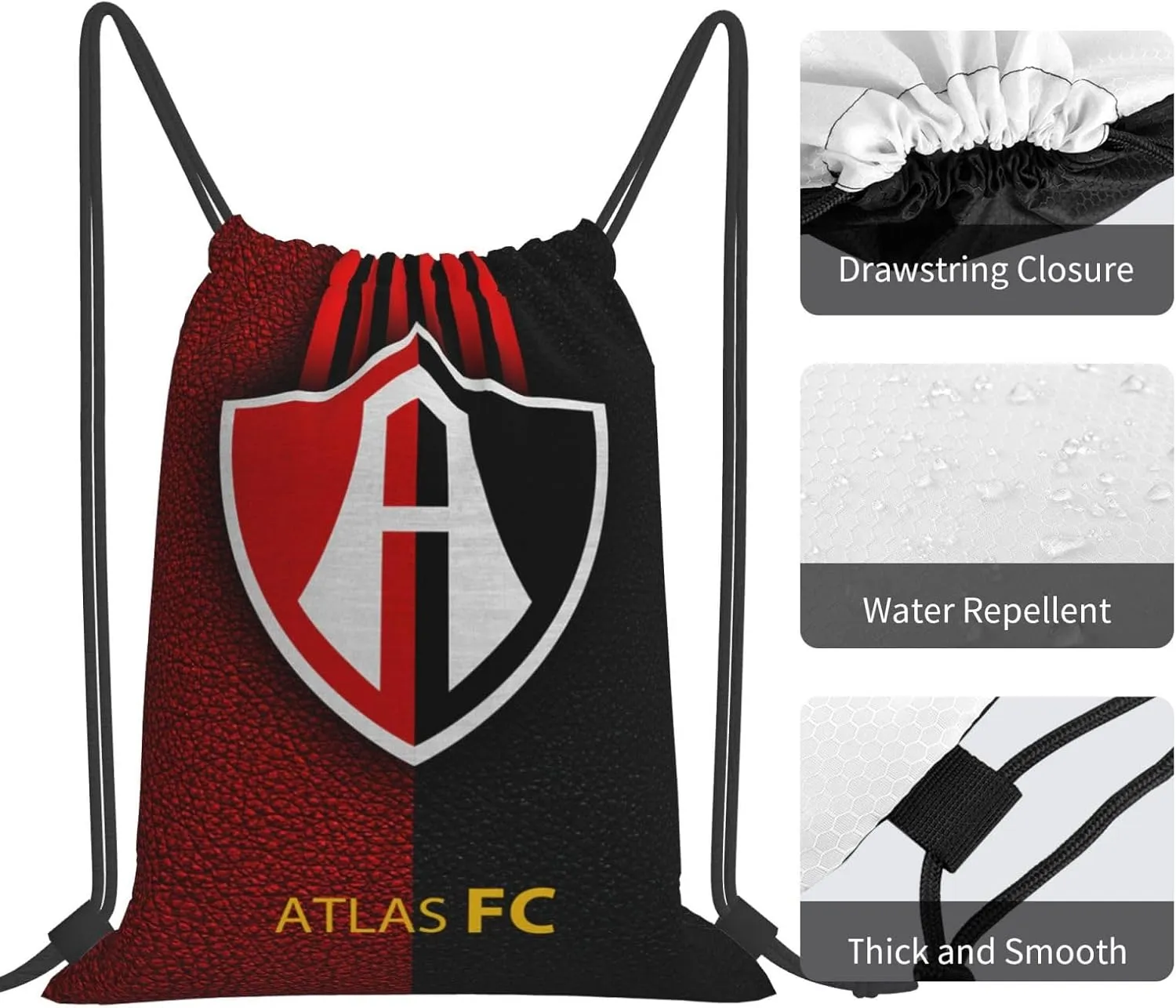 Club-Atlas-FC Drawstring Bag for Sports Fans Shopping Yoga Camping
