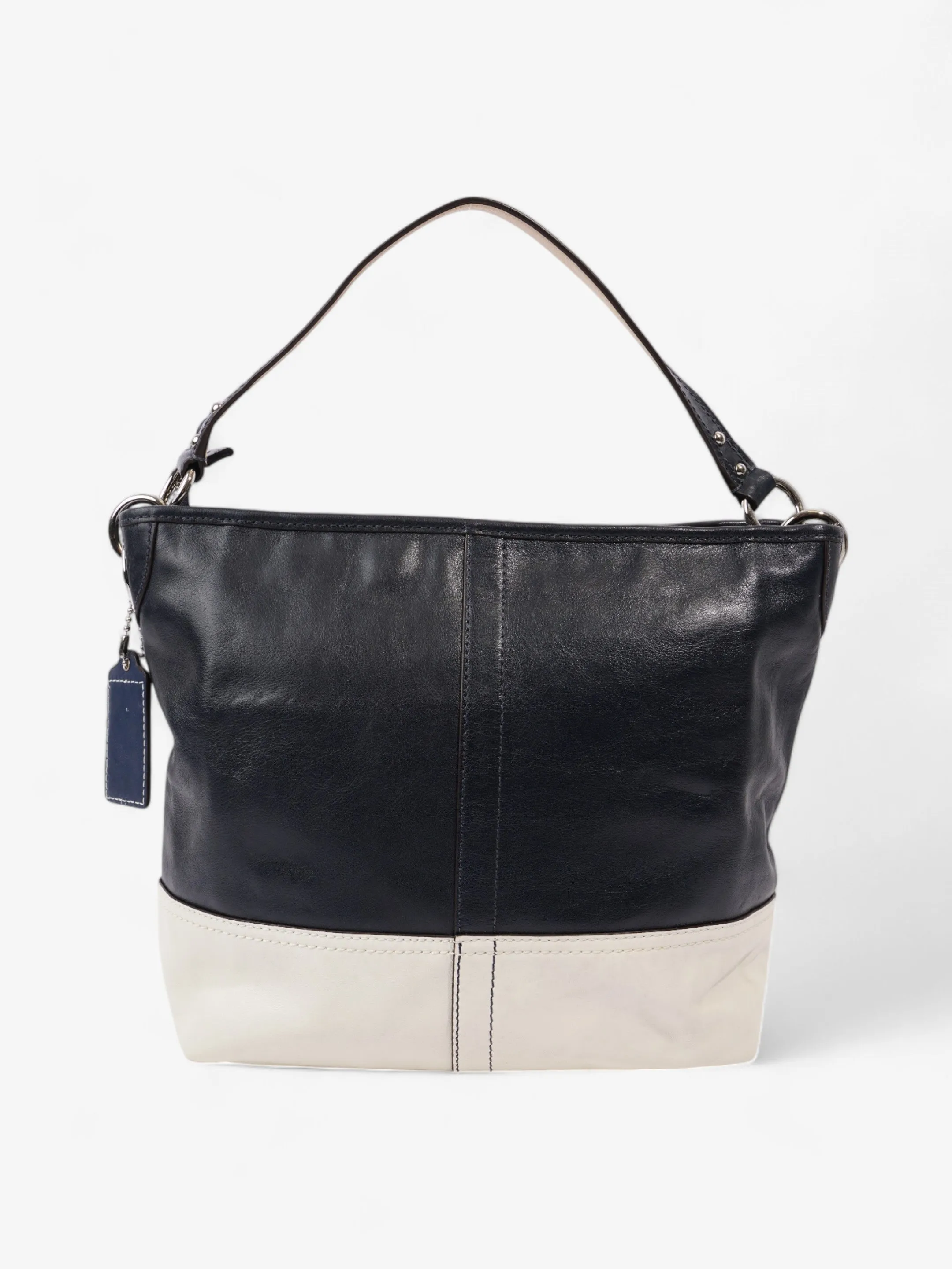 Coach 19393 Hamptons Navy Blue / Cream Leather