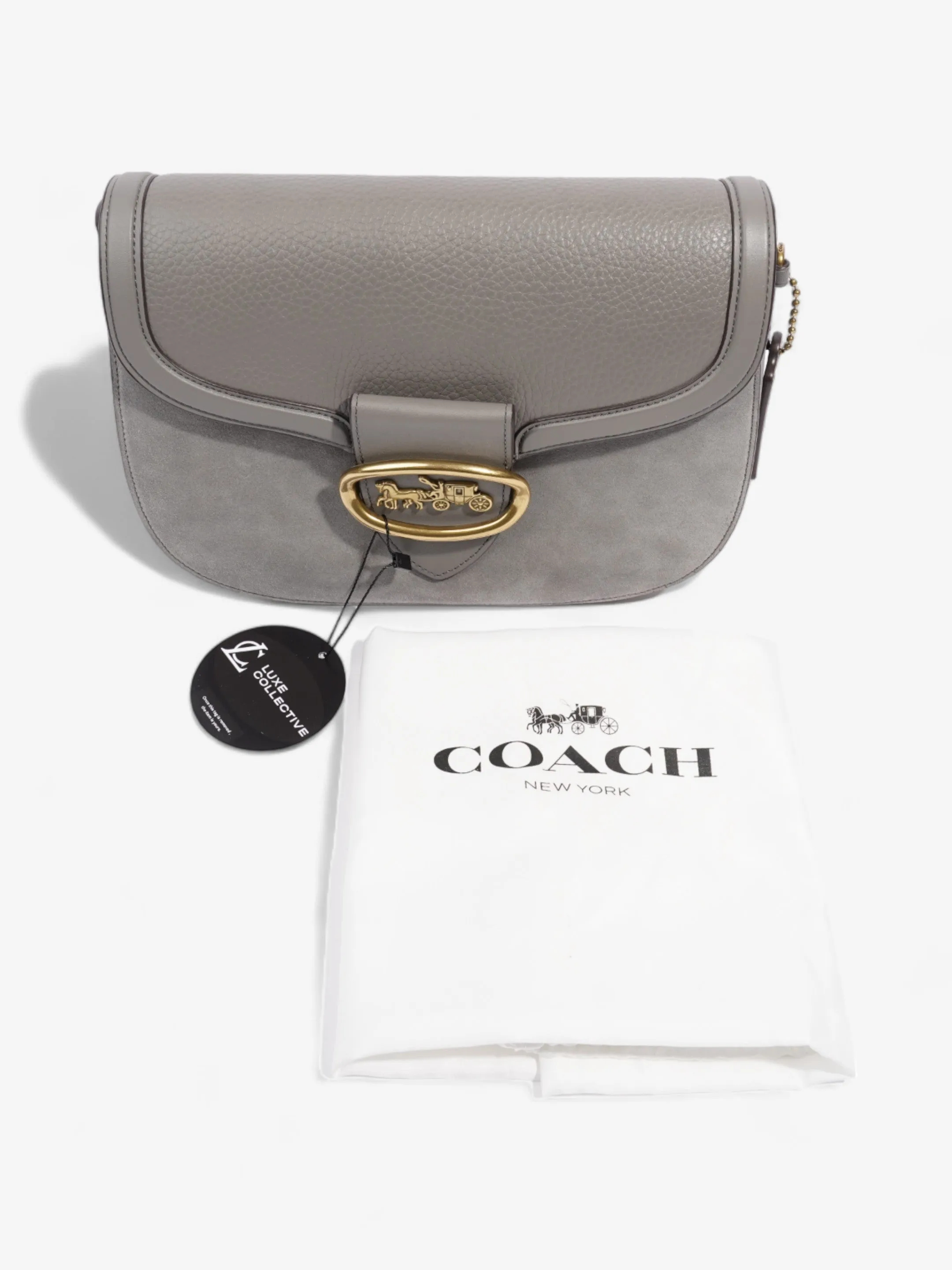 Coach Kat Saddle Grey Suede