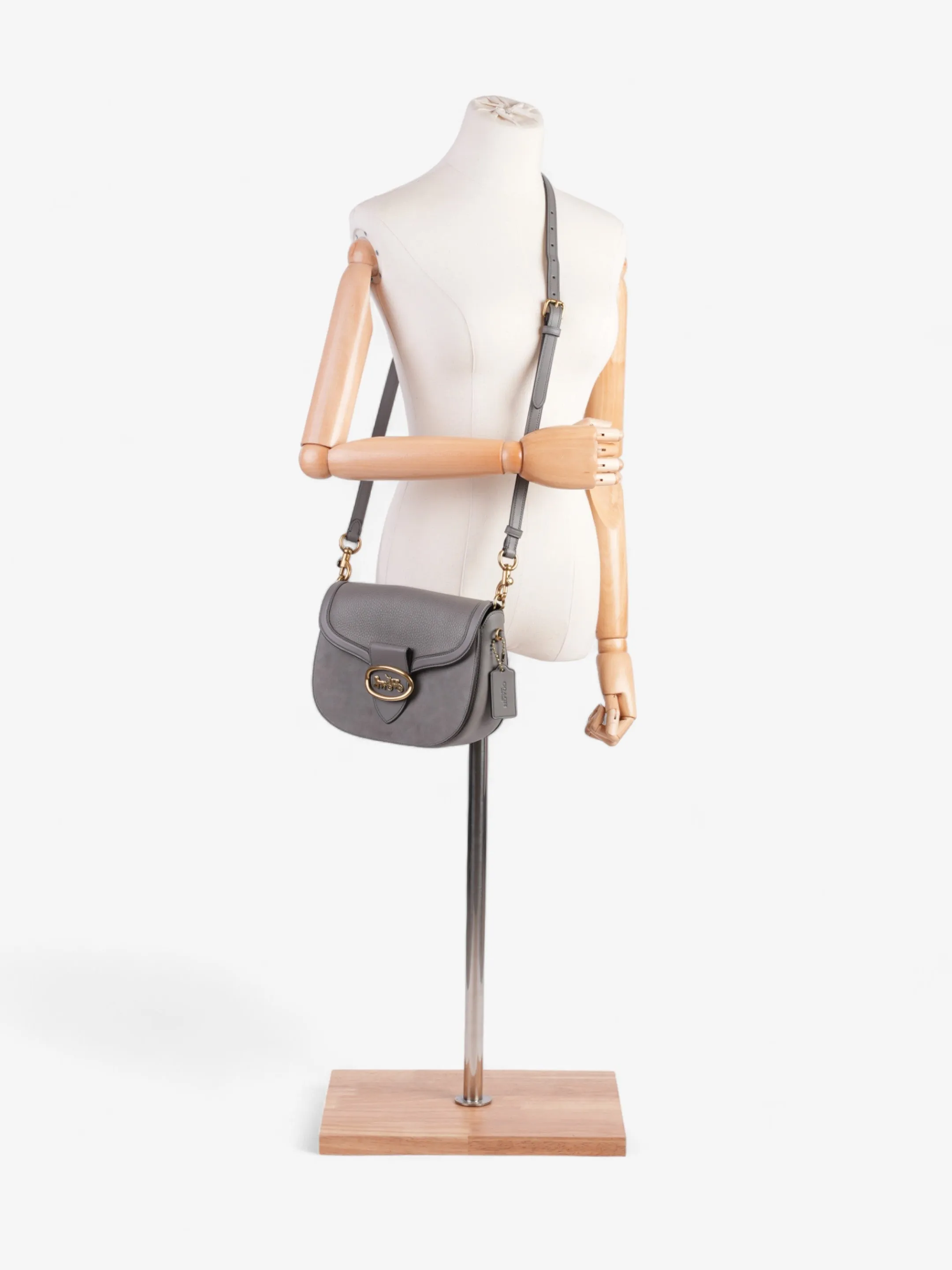 Coach Kat Saddle Grey Suede
