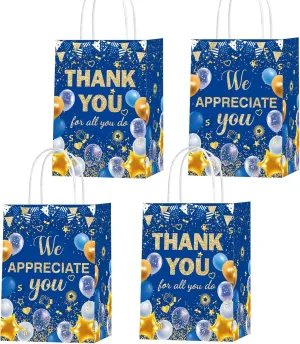 cocokawats 16 Pcs We Appreciate You Gift Bag Thank You for All You Do Goodie Bags for Employee Staff Appreciation Gifts Pastor Teacher Doctor Retirement Appreciation Party