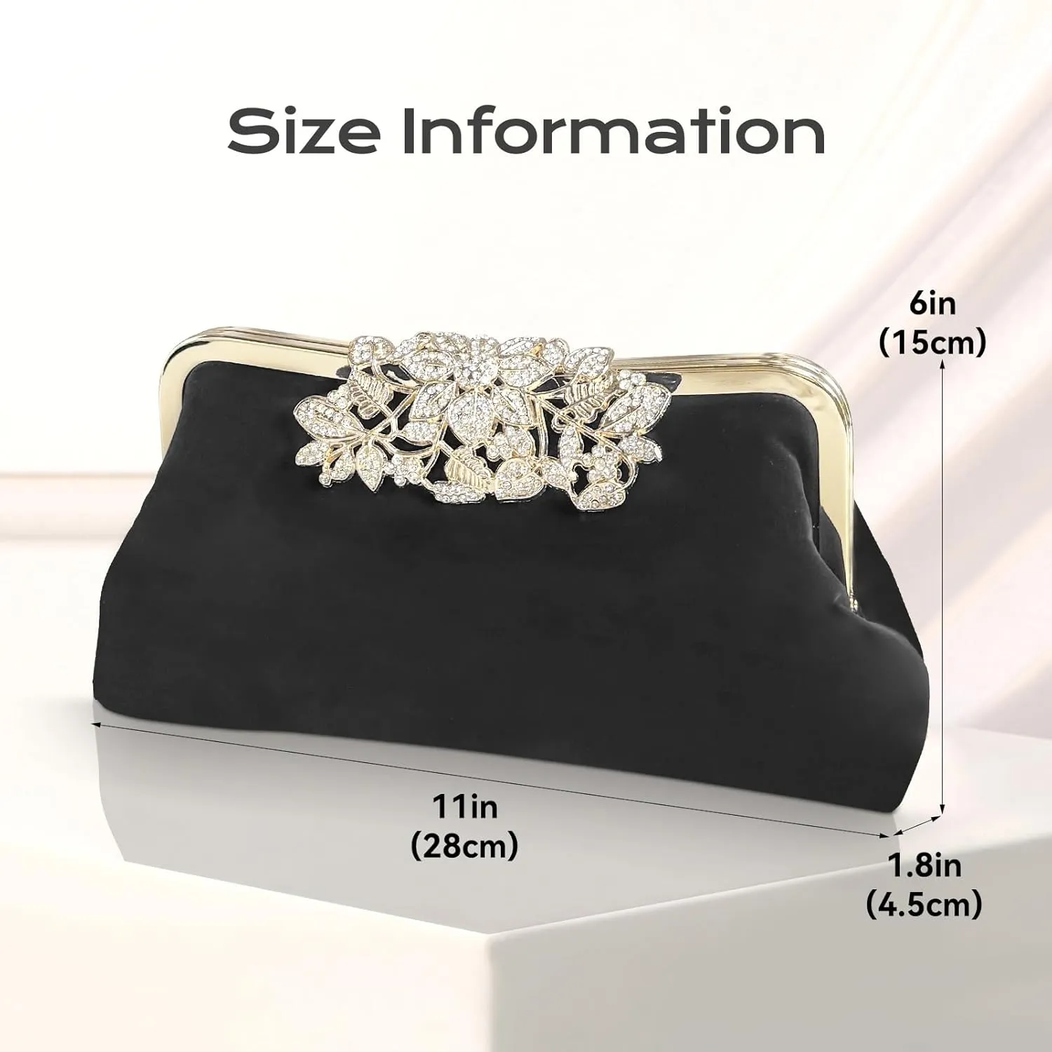 Comeon Womens Rhinestone Evening Clutch Bags Sparkling Crystal Diamond Party Handbags Velvet Wedding Cocktail Formal Purses