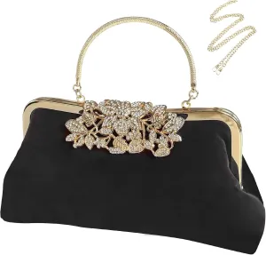 Comeon Womens Rhinestone Evening Clutch Bags Sparkling Crystal Diamond Party Handbags Velvet Wedding Cocktail Formal Purses
