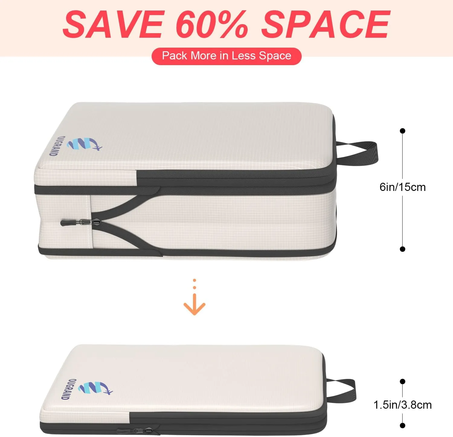 Compression Packing Cubes for Travel - 4 Set Expandable Luggage Packing Organizers Compression Packing Cubes for Carry-on Suitcases Travel Essentials Bags