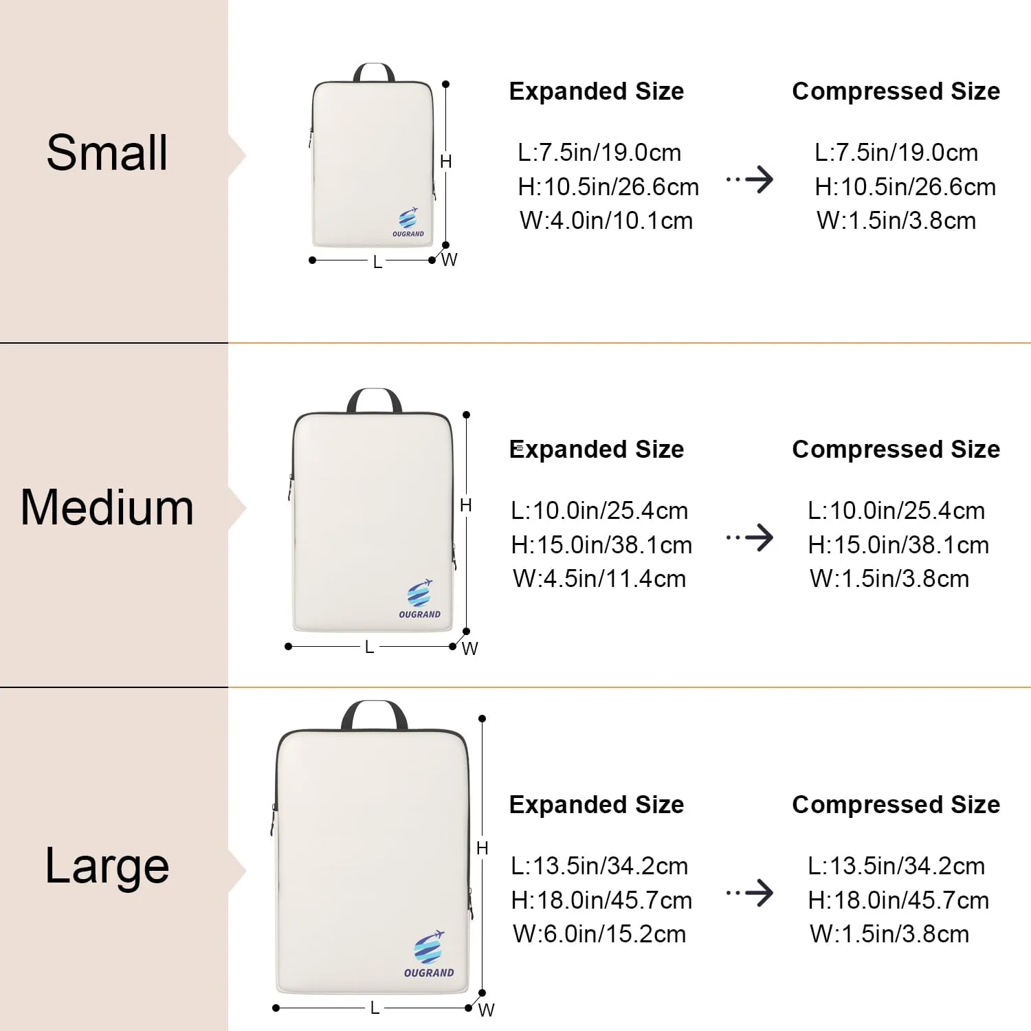 Compression Packing Cubes for Travel - 4 Set Expandable Luggage Packing Organizers Compression Packing Cubes for Carry-on Suitcases Travel Essentials Bags