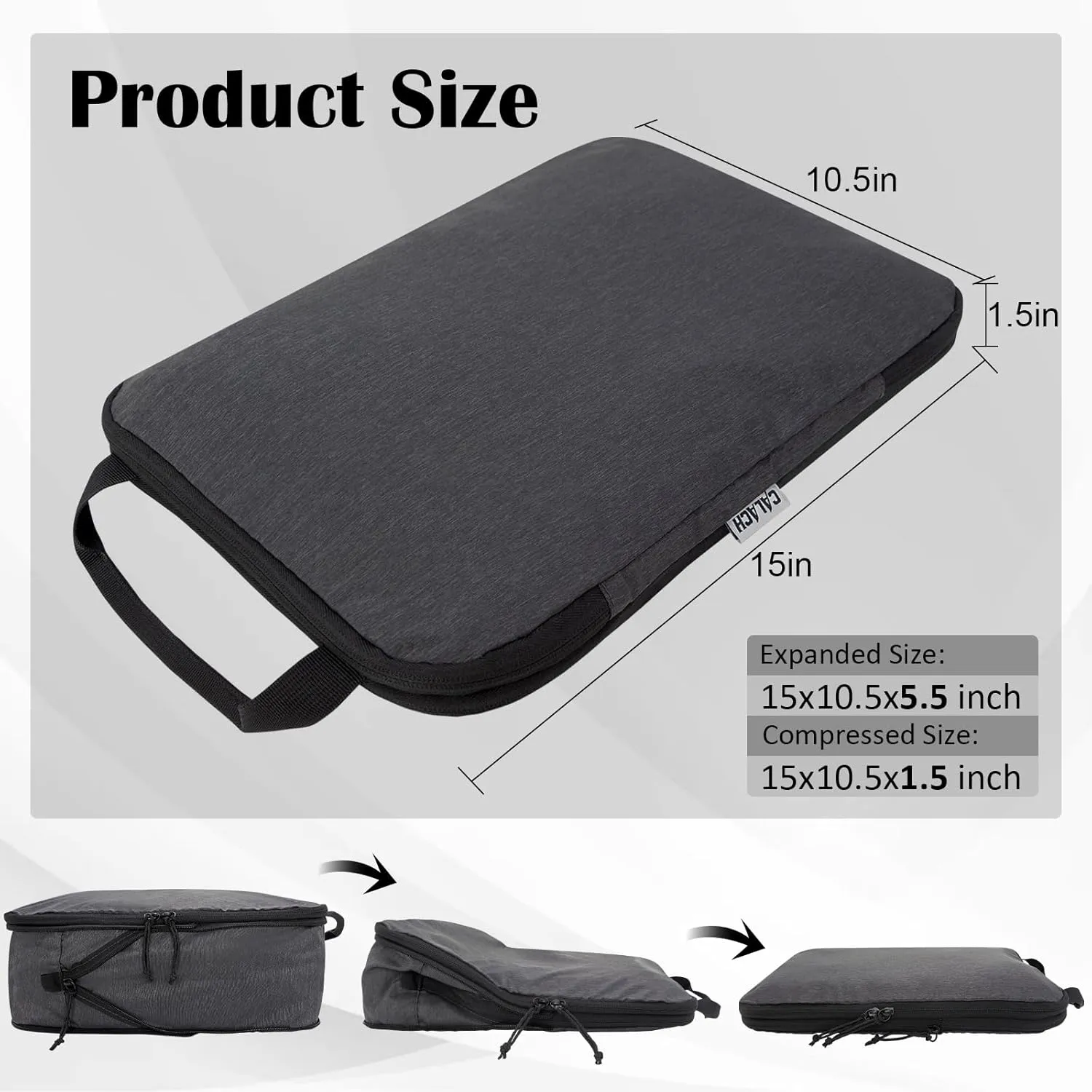 Compression Packing Cubes for Travel Accessories, 2 Set Compression Bags Travel Cubes for Packing Suitcase Luggage Organizer Bags Set, Black
