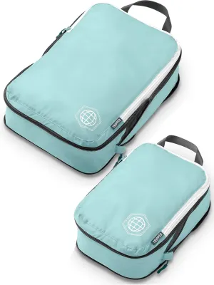 Compression Packing Cubes for Travel - Luggage and Backpack Organizer Packaging Cubes for Clothes by TRIPPED Travel Gear