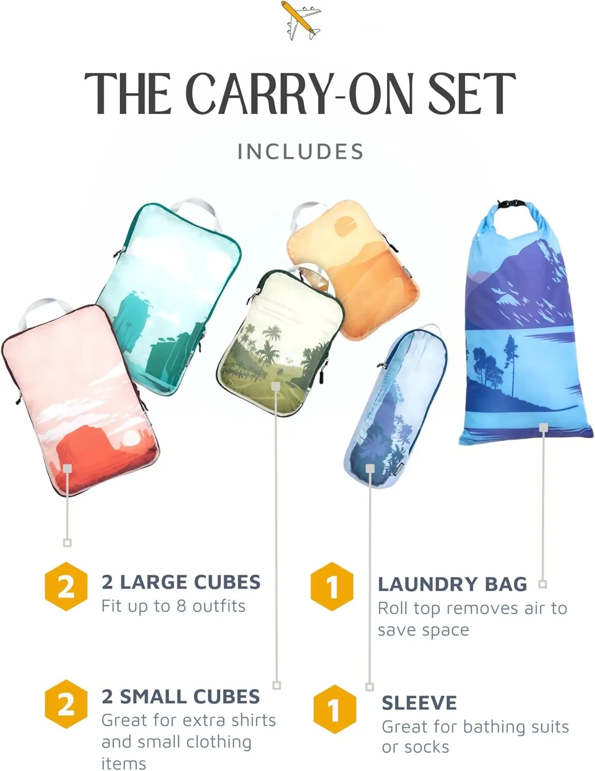 Compression Packing Cubes for Travel - Luggage and Backpack Organizer Packaging Cubes for Clothes by TRIPPED Travel Gear