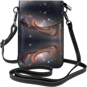 Constellation Star Clusters Galaxies Pattern Leather Crossbody Flap Phone Bag - Versatile Gift for Women Walking, Camping, Shopping, and Travel