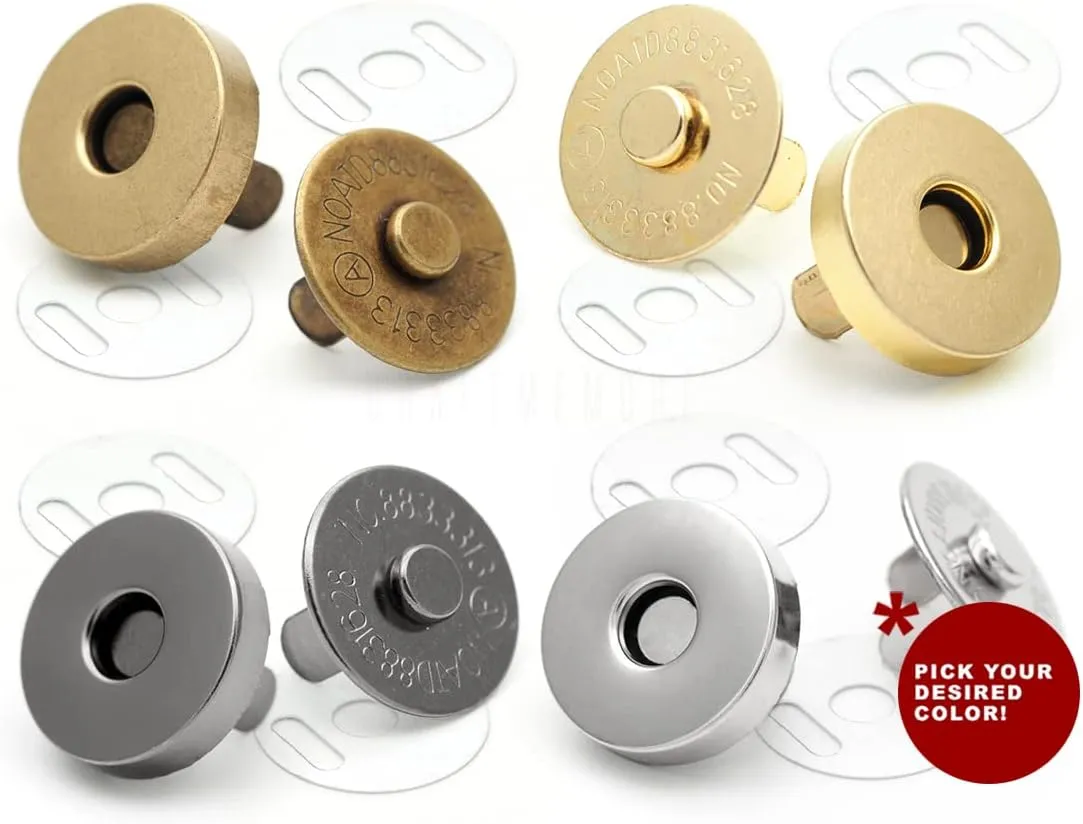 CRAFTMEMORE Magnetic Snap Buttons Strong Clasp for Purse Sewing Handbags Closures 10 Pack MNB (18 mm, Antique Brass)