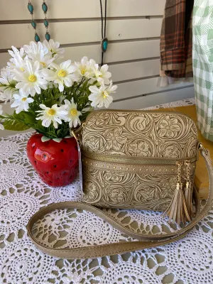 Cream Embossed Purse