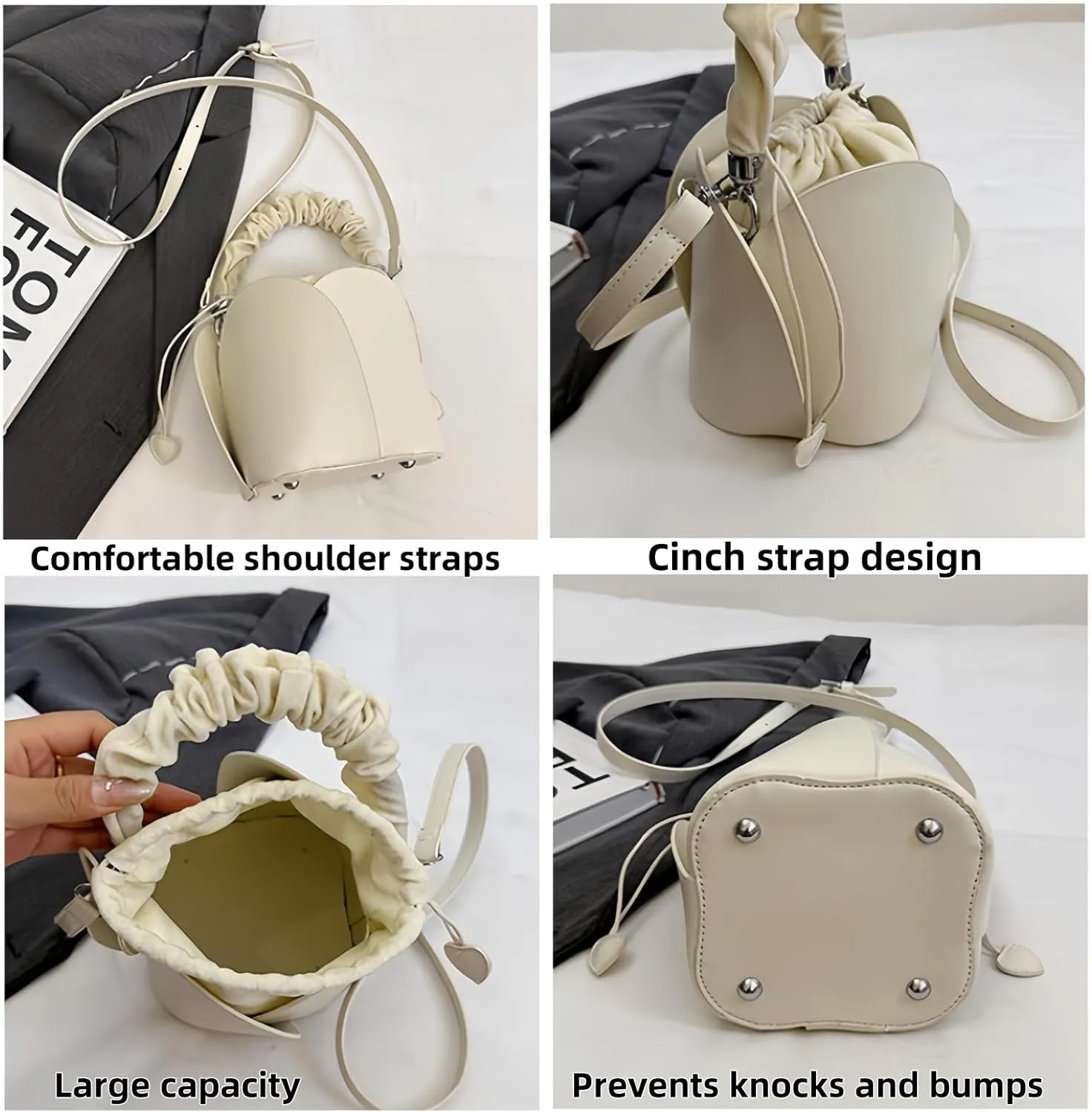 Creative Petal Bag -2025 New Large Capacity Design Ladies Shoulder Bag, Multifunctional Handbag Crossbody Bag Wallet(Black)