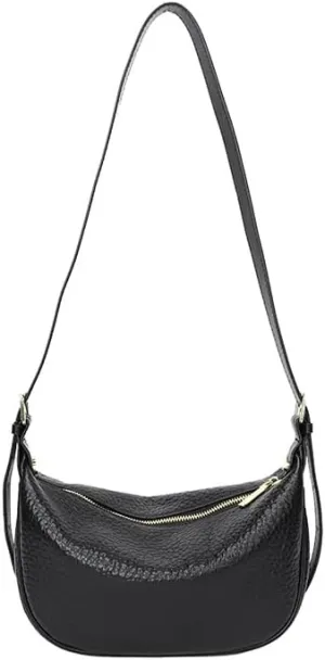 Crescent Crossbody Bag for Womens Genuine Leather Bag Designer Hobo Shoulder Togo Leather Adjustable Strap Half Moon Bag
