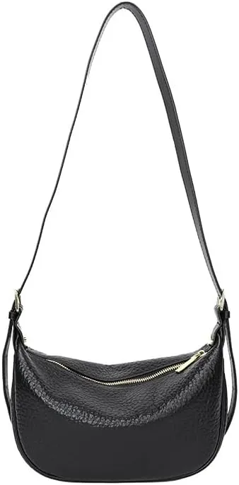 Crescent Crossbody Bag for Womens Genuine Leather Bag Designer Hobo Shoulder Togo Leather Adjustable Strap Half Moon Bag