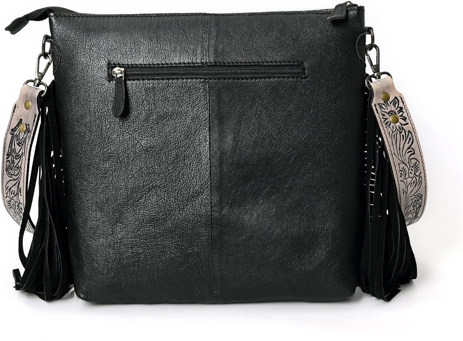 Crimson HandtooledCowhide Shoulder Bag