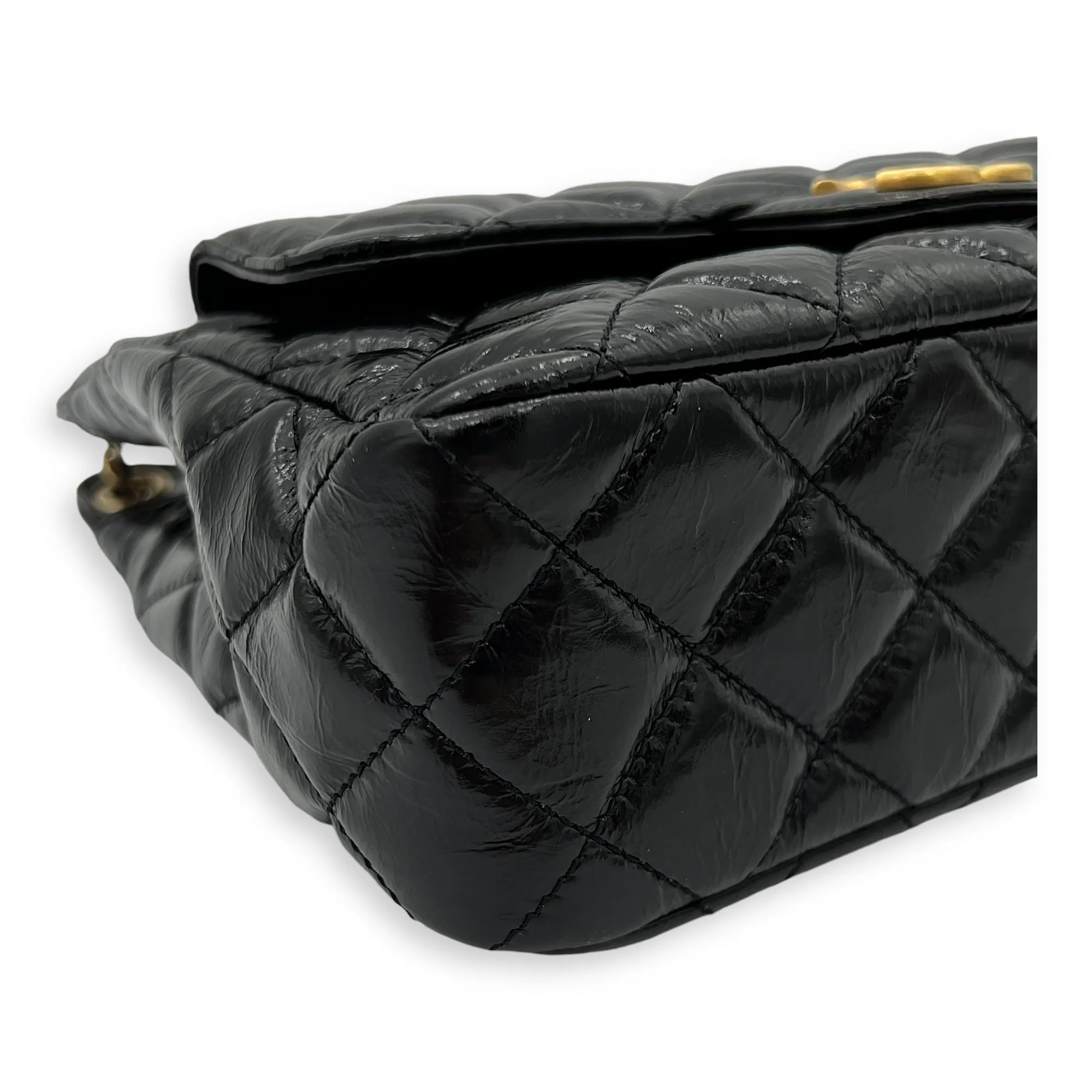 Crinkled Bag in Calfskin, Black Hobo Gold hardware Shoulder Seasonal sale Most-wanted