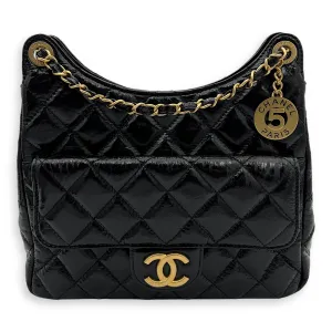 Crinkled Bag in Calfskin, Black Hobo Gold hardware Shoulder Seasonal sale Most-wanted