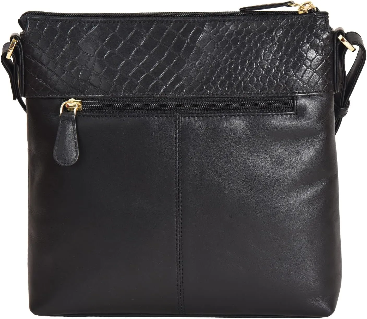 Croco Embossed Printed Leather & Nappa Geniune Leather Crossbody Sling Bag With Keyring Holder for Women Girls