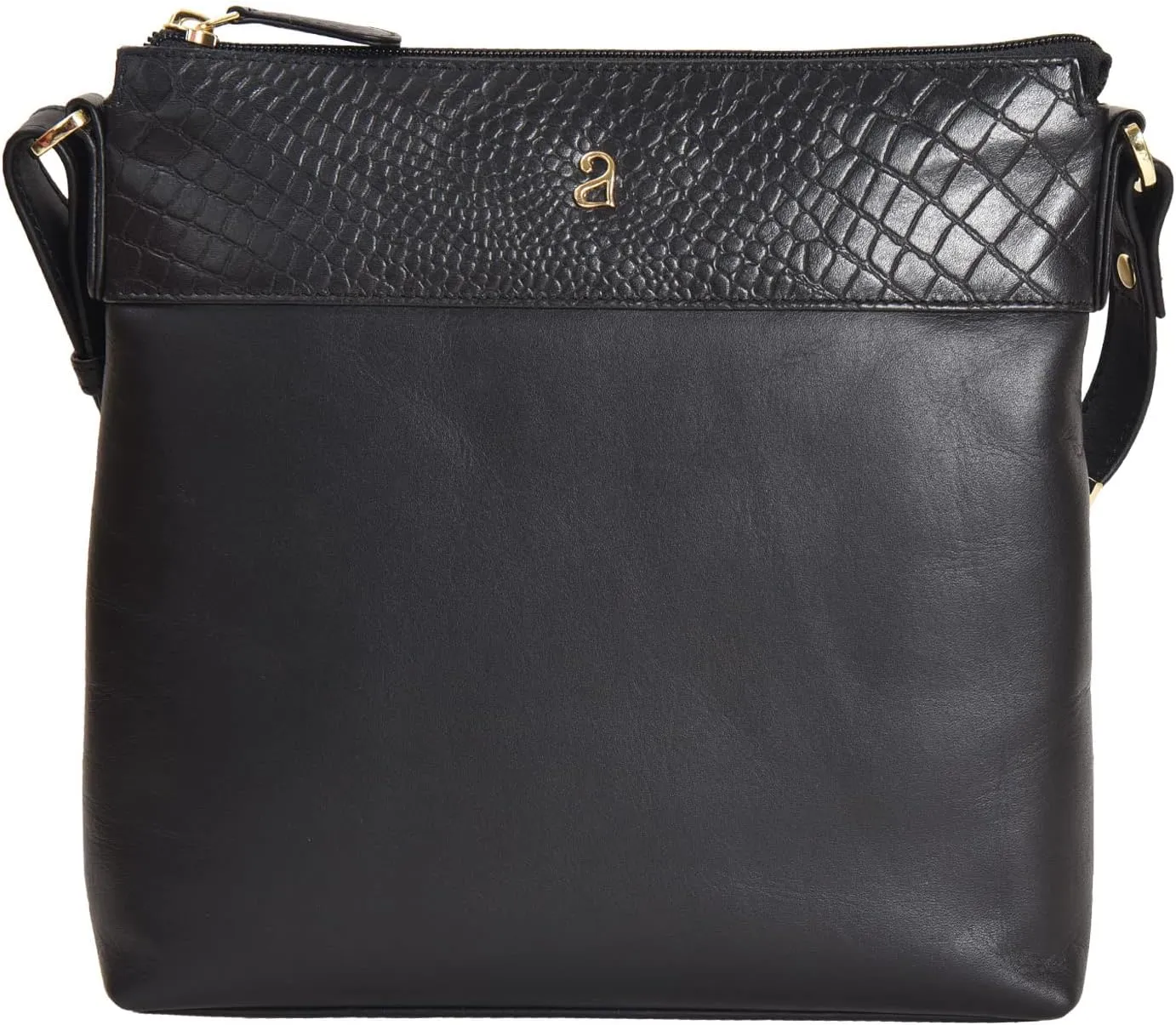 Croco Embossed Printed Leather & Nappa Geniune Leather Crossbody Sling Bag With Keyring Holder for Women Girls