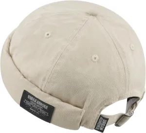 Croogo Brimless Docker Cap Unisex Rolled Cuff Harbour Hat Visor-Less Cap Cotton Beanie Landlord Hat Casual Sailor Skull Cap