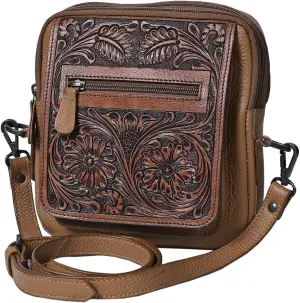 Cross Body Hand Tooled Genuine Leather women bag western handbag purse