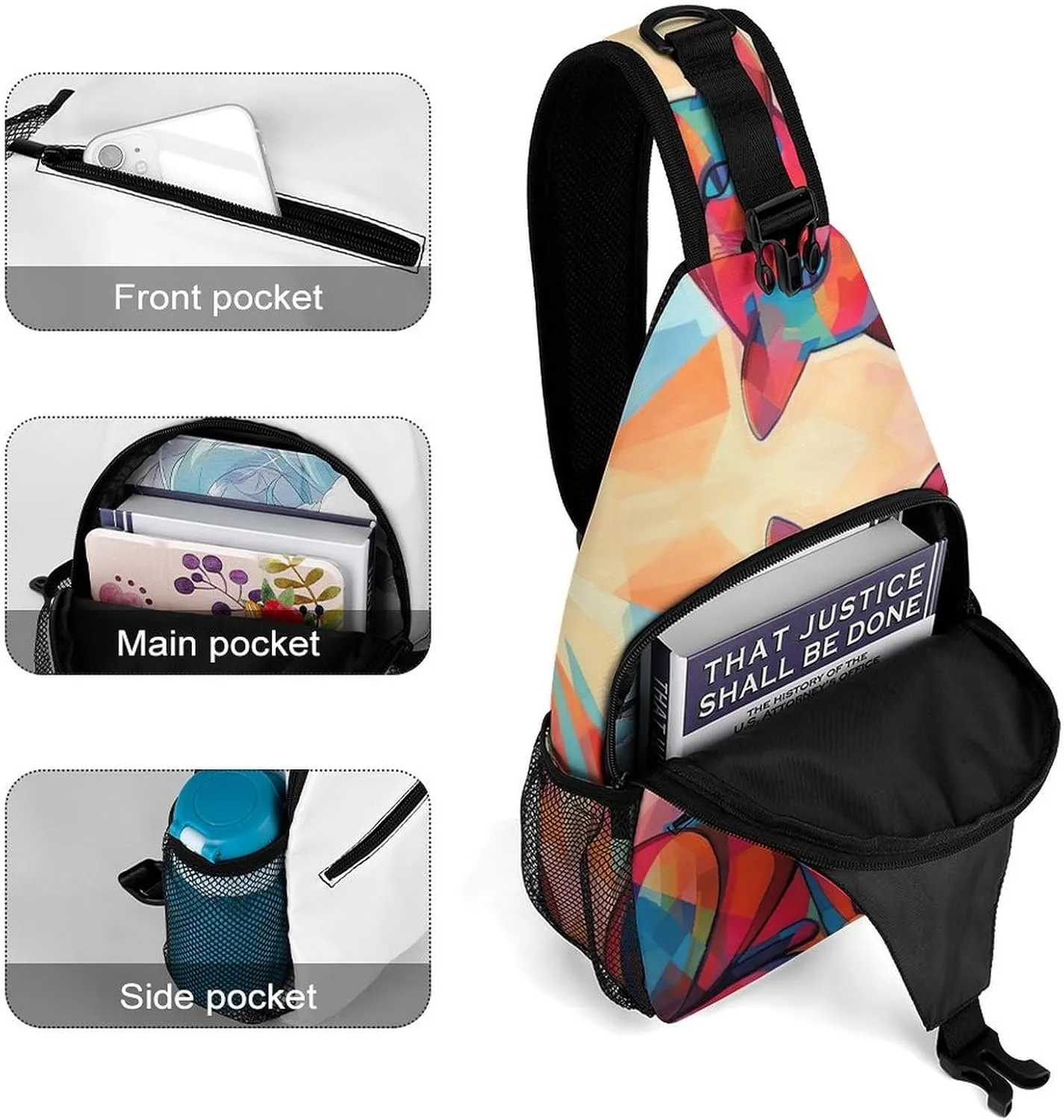 Crossbody Bag for Women Men Chest Bag Pirate Skull Sling Bag Crossbody Shoulder Bag Sling Backpack